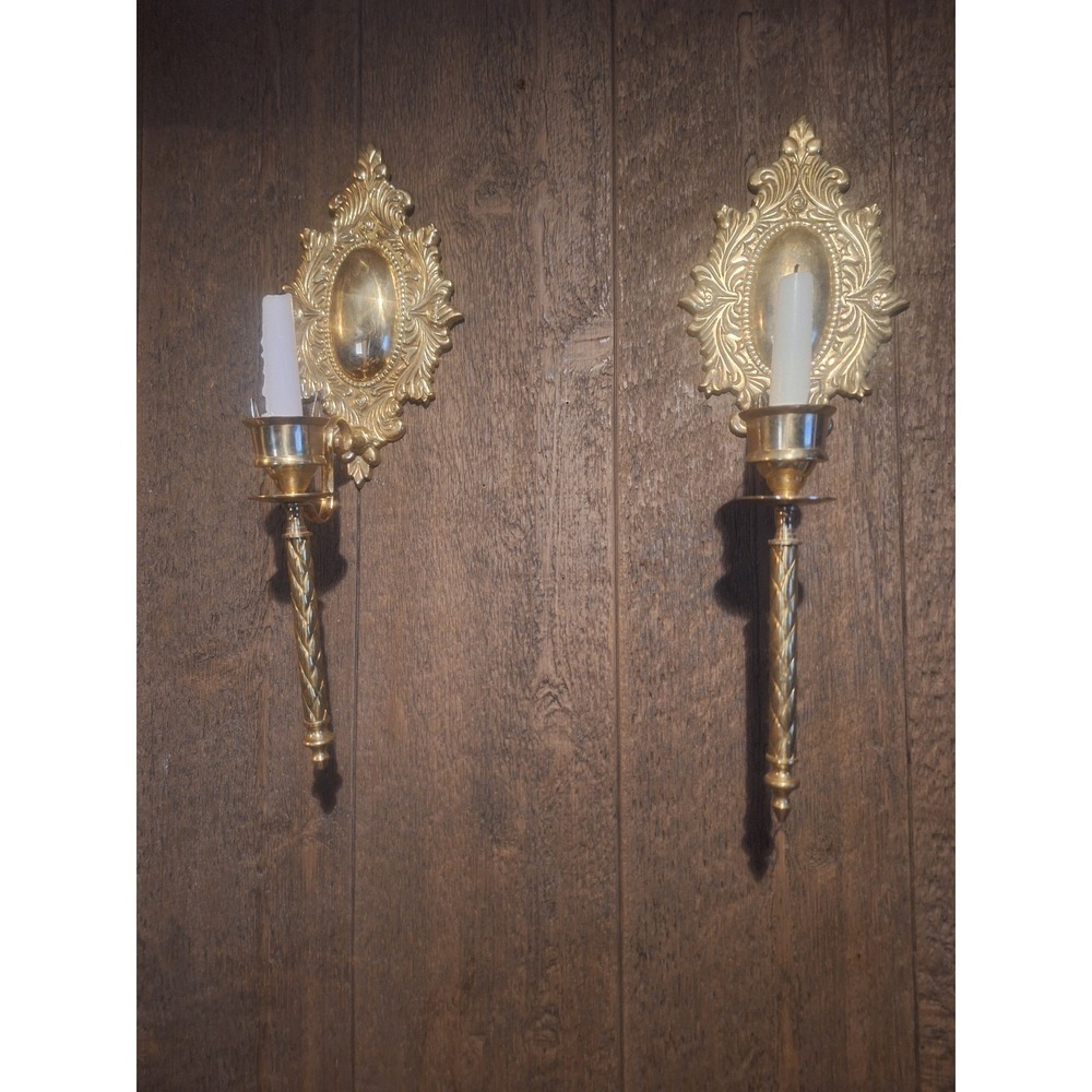 Vintage Brass candle holder wall sconces